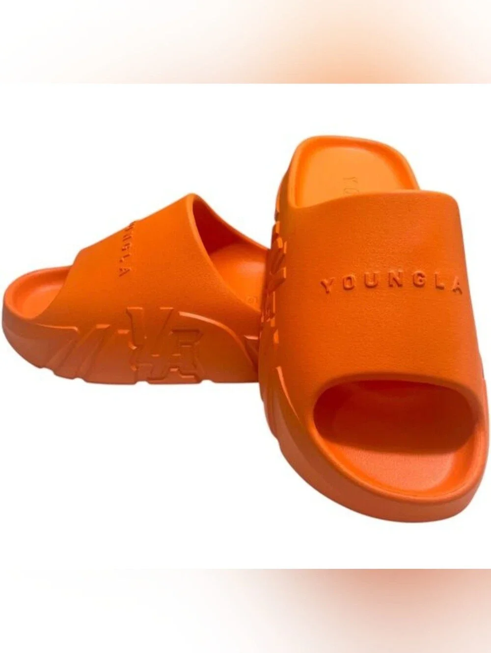 YoungLA Mens Orange Slide Sandals - Lightweight Comfort